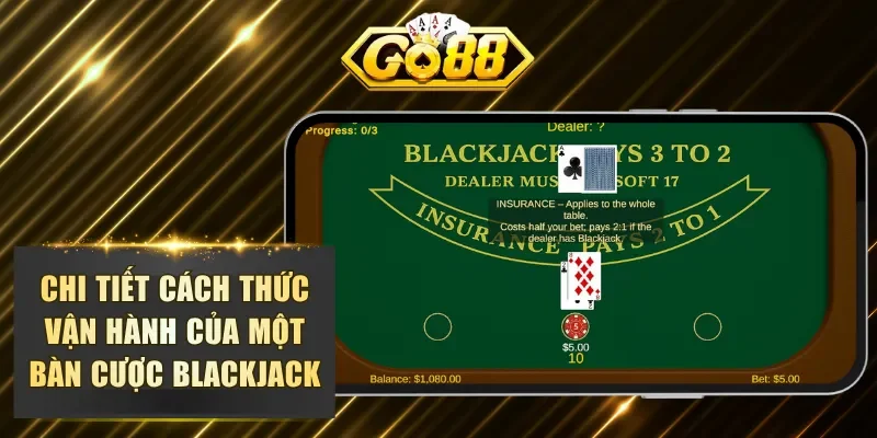 Chi tiết cách thức vận hành của một bàn cược Blackjack